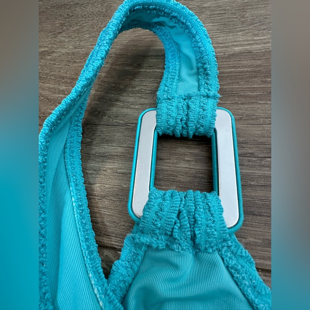 Aerie Shimmery Crinkle One Piece Swimsuit | Cheeky Scoop Back | S | NWOT - Picture 11 of 14